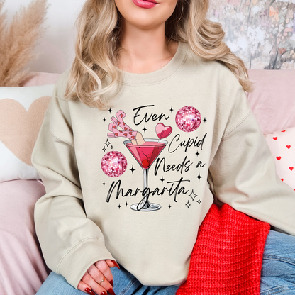 Even Cupid Needs a Margarita Sweatshirt