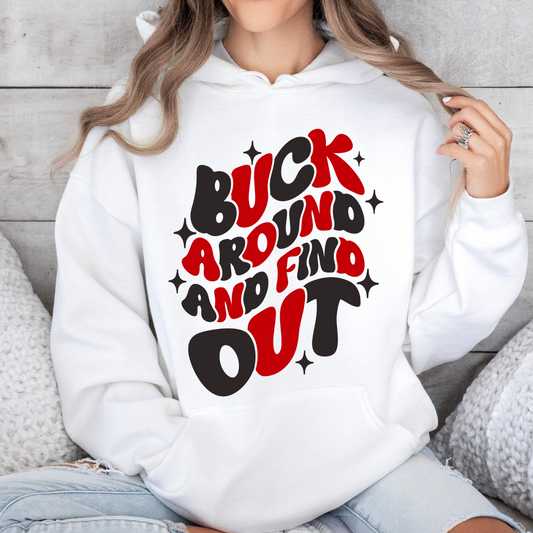 Ohio State "Buck Around and Find Out" Groovy Retro Hoodie