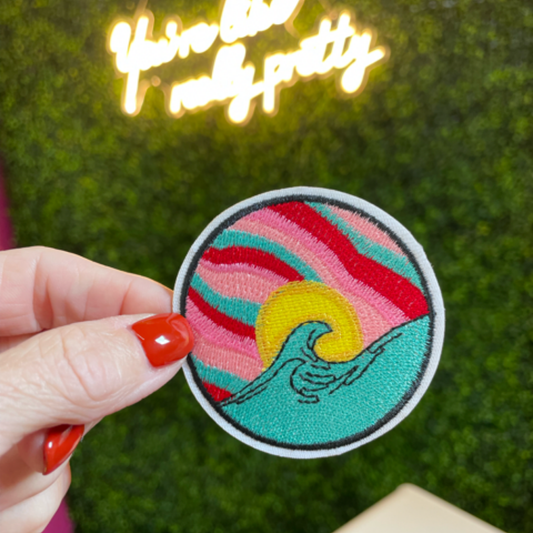 Sunset Wave Embroidered Patch