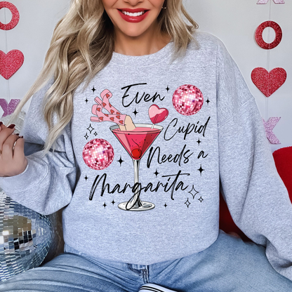 Even Cupid Needs a Margarita Sweatshirt