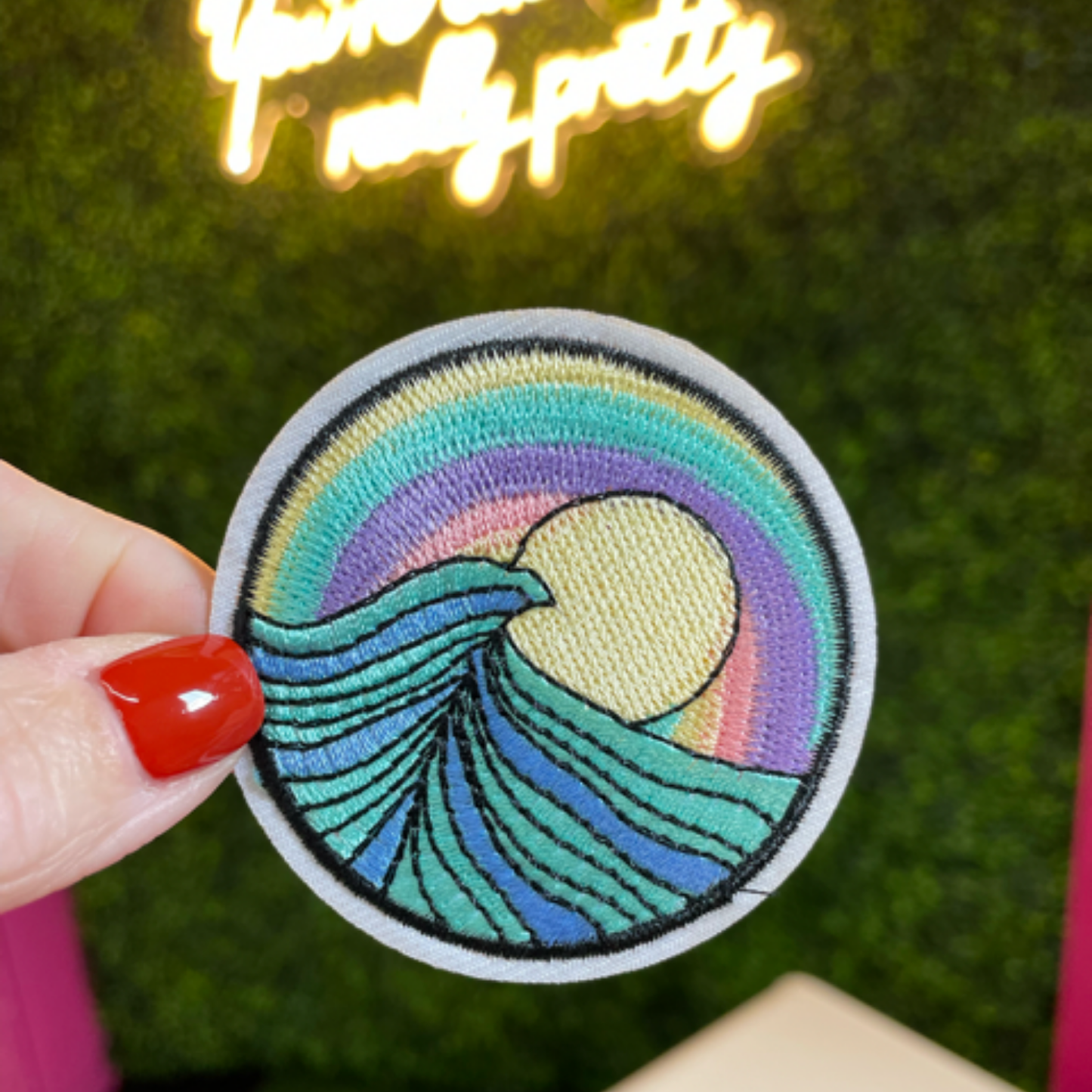 Sunset Wave Embroidered Patch