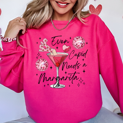 Even Cupid Needs a Margarita Sweatshirt