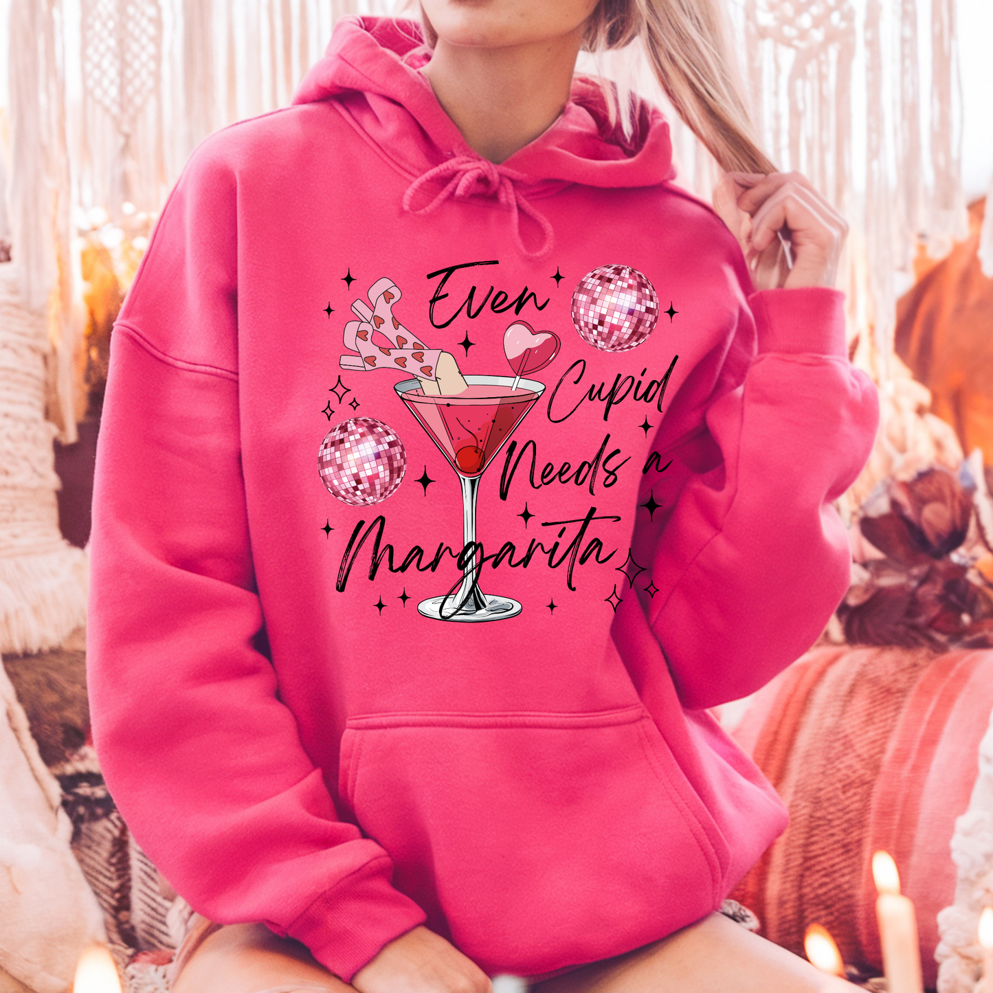 Even Cupid Needs a Margarita Hoodie