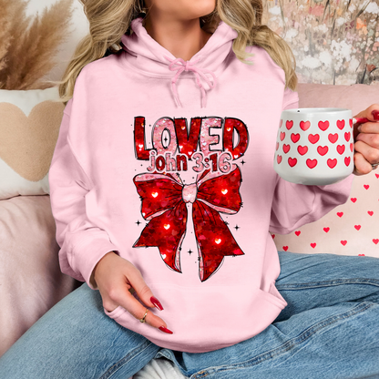 Loved John 3:16 Bow Hoodie
