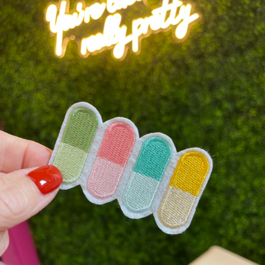 Pastel Rainbow Bandaid Embroidered Patch