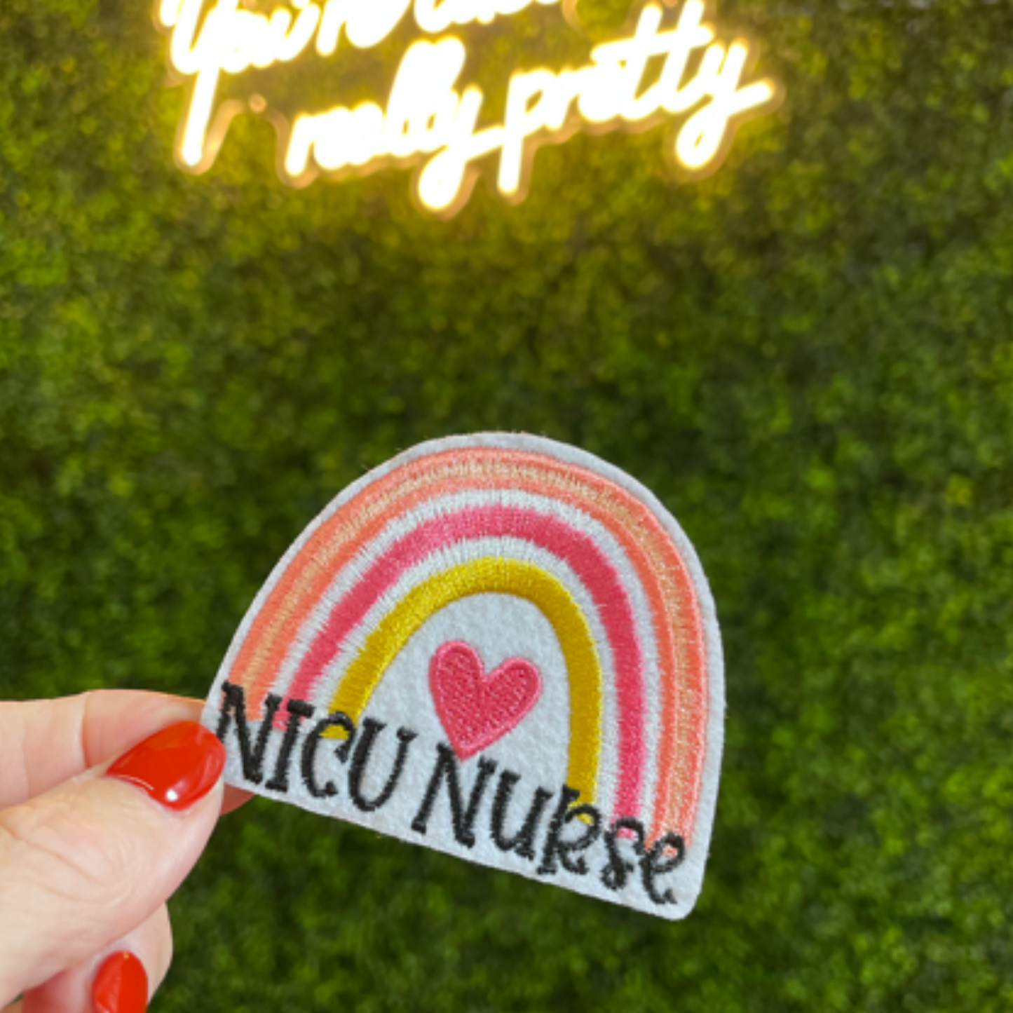 NICU Nurse Rainbow Embroidered Patch