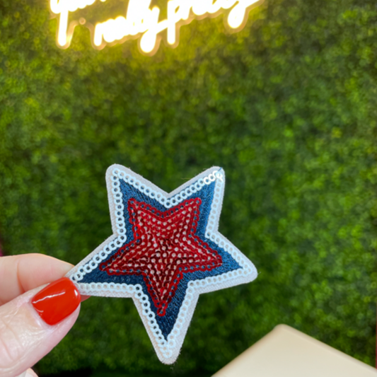 Sequin Patriotic Star Patch