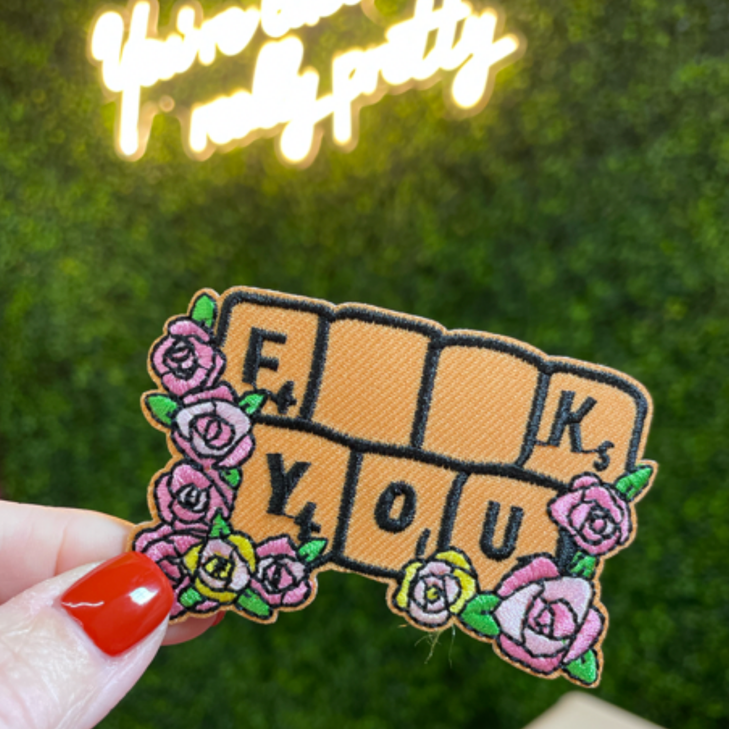 "F**k You" Floral Keyboard Patch