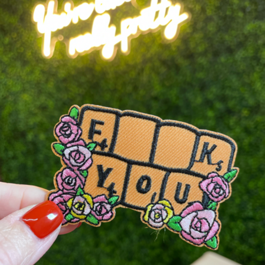 "F**k You" Floral Keyboard Patch