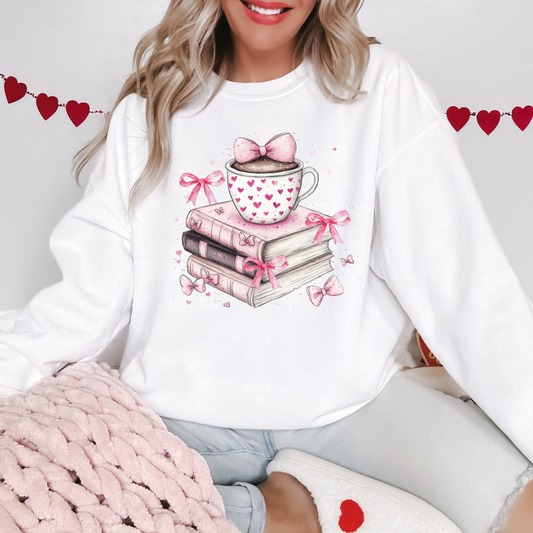 Sweet Reads & Coffee Valentine Sweatshirt