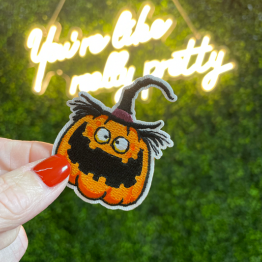 Goofy Jack-O'-Lantern Embroidered Patch