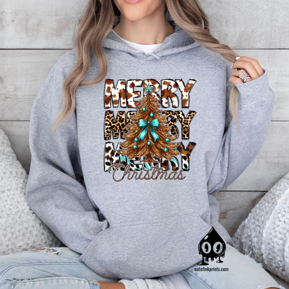 Animal Print 'Merry Christmas' Hoodie