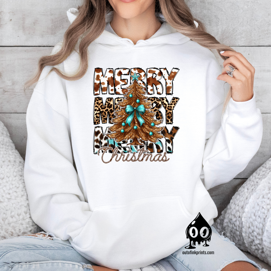 Animal Print 'Merry Christmas' Hoodie