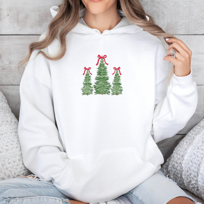 Christmas Trees with Bows Embroidery