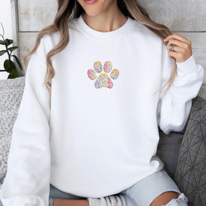 Floral Animal Paw Embroidery