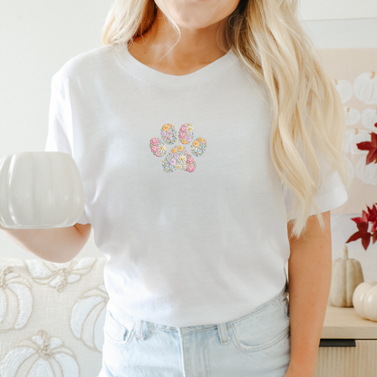 Floral Animal Paw Embroidery