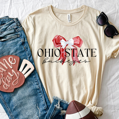 Ohio State Coquette Red Bow T-Shirt