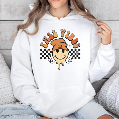 'Fall Vibes' Smiley Face with Beanie Hoodie