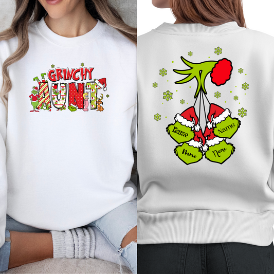 Custom 'Aunt' Grinchy Themed Sweatshirt