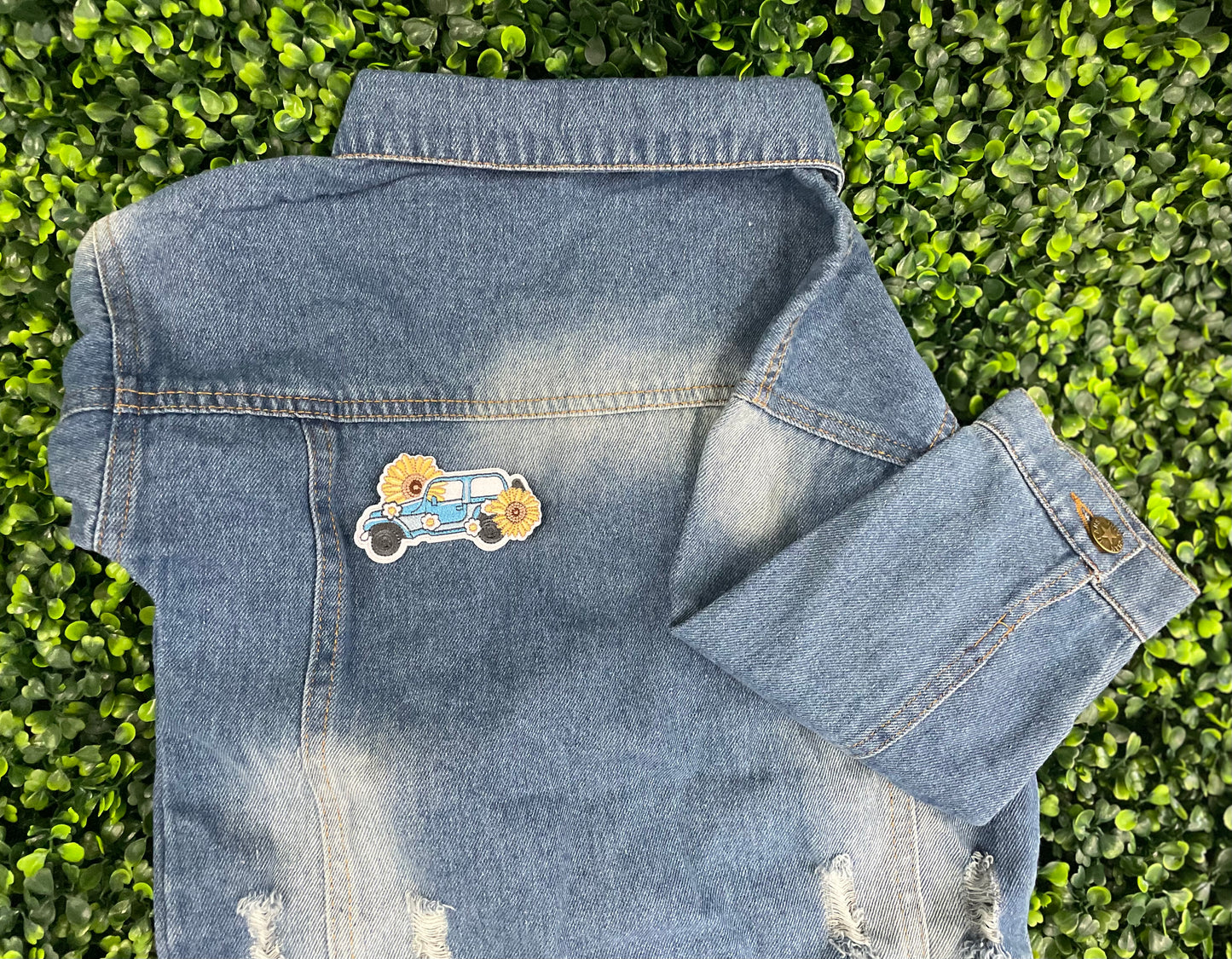Sunflower Car Embroidered Patch