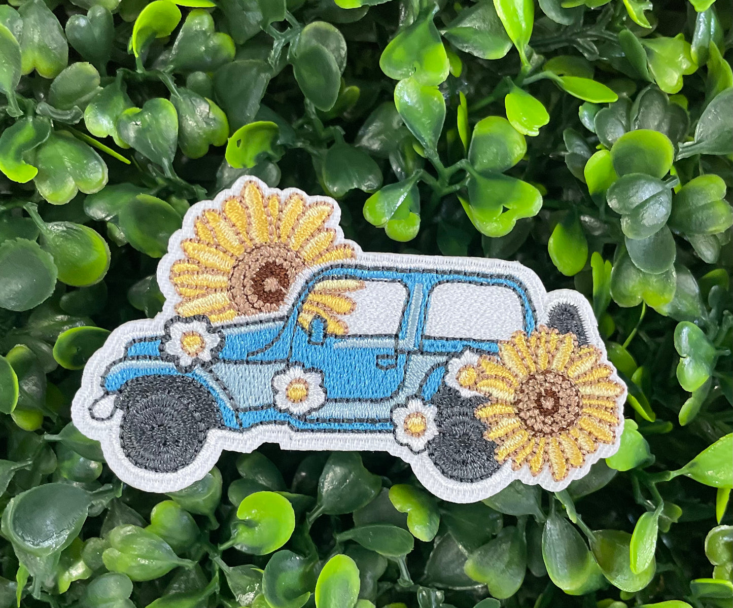 Sunflower Car Embroidered Patch