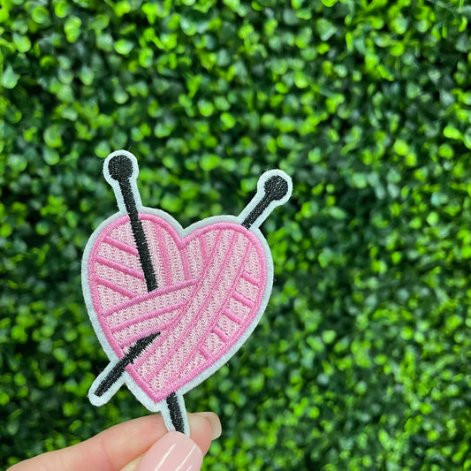 Heart Yarn Embroidered Patch