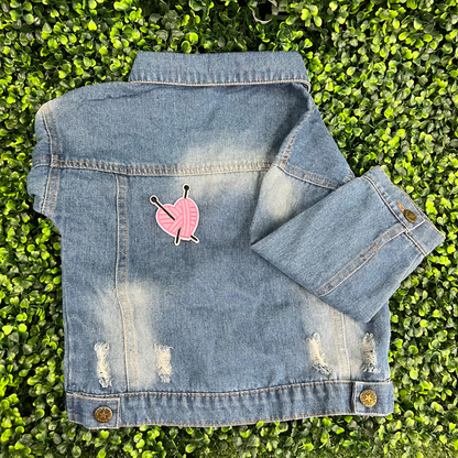 Heart Yarn Embroidered Patch