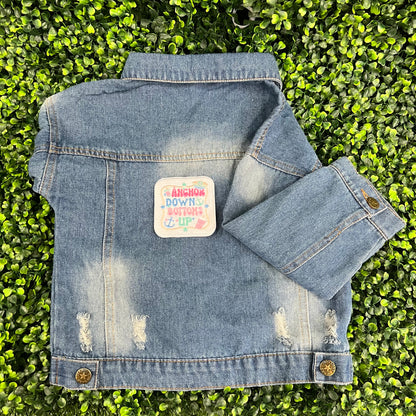 Anchor Down Bottoms Up Embroidered Patch