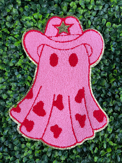 Pink Cowgirl Ghost Chenille Patch