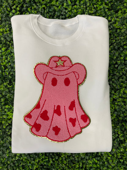 Pink Cowgirl Ghost Chenille Patch