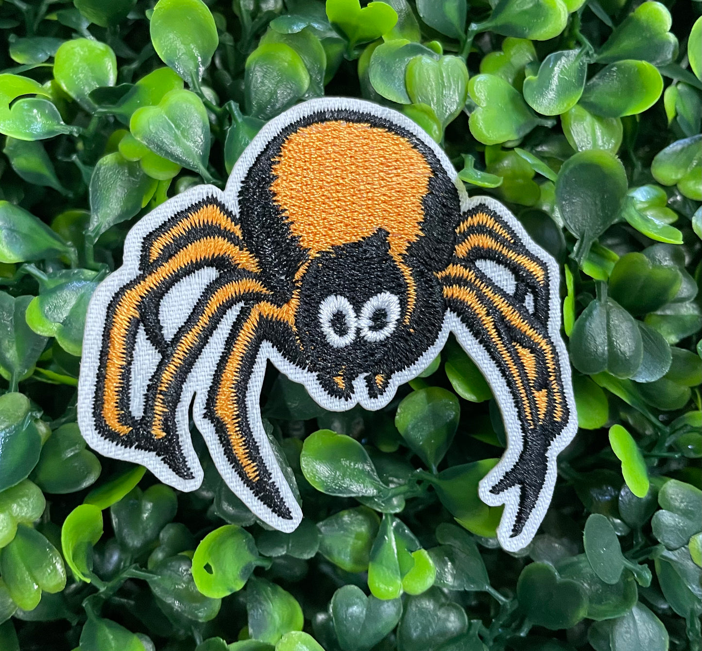 Orange and Black Spider Embroidered Patch
