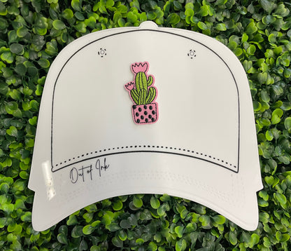 Pink Polka Dot Cactus Embroidered Patch