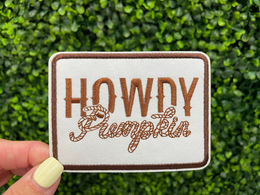 Howdy Pumpkin Embroidered Patch