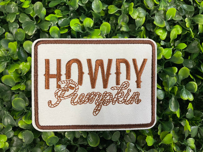 Howdy Pumpkin Embroidered Patch
