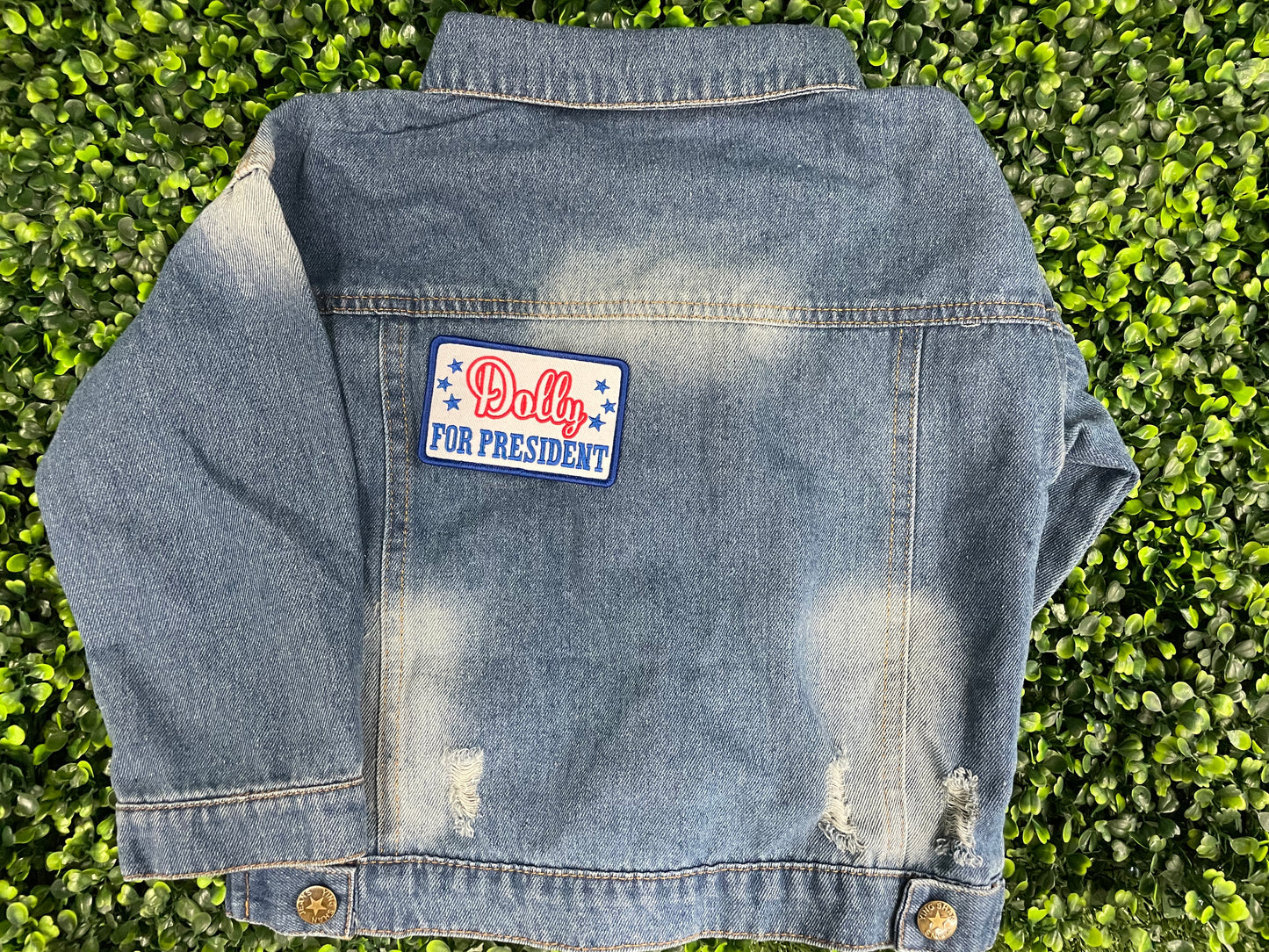 Red, White, & Blue Dolly For President Embroidered Patch