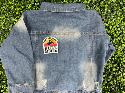 I’d Rather Be Bull Riding Embroidered Patch