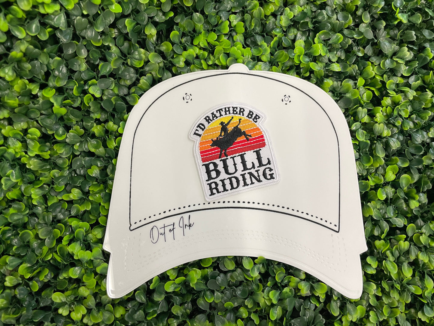 I’d Rather Be Bull Riding Embroidered Patch