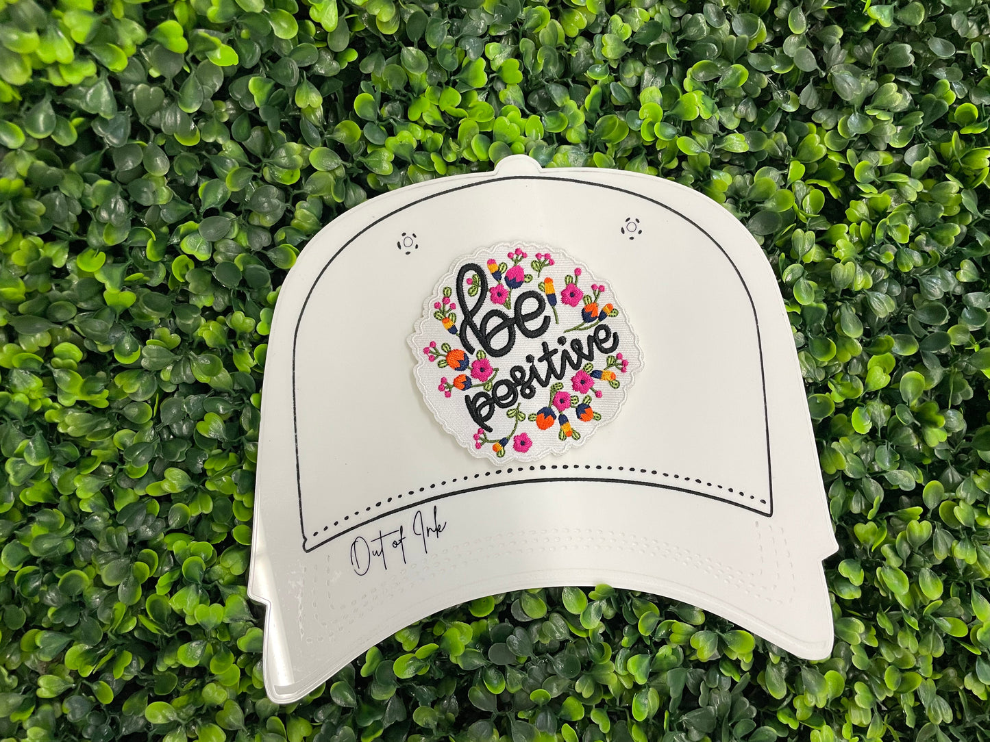 Be Positive Floral Embroidered Patch