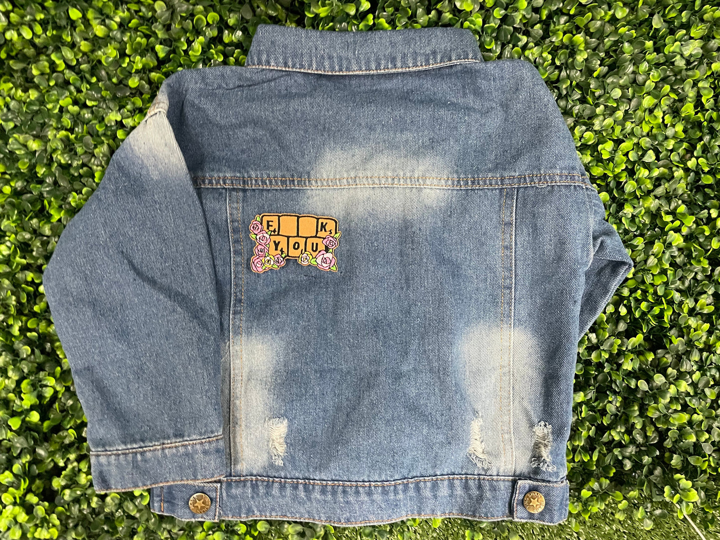 Scrabble Roses F You Embroidered Patch