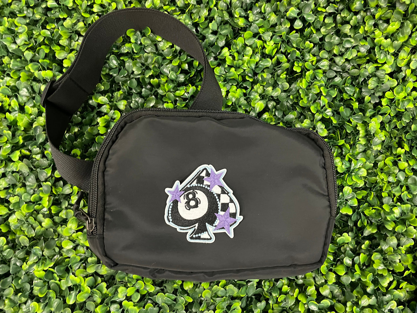 Spade 8 Ball Checkered Embroidered Patch