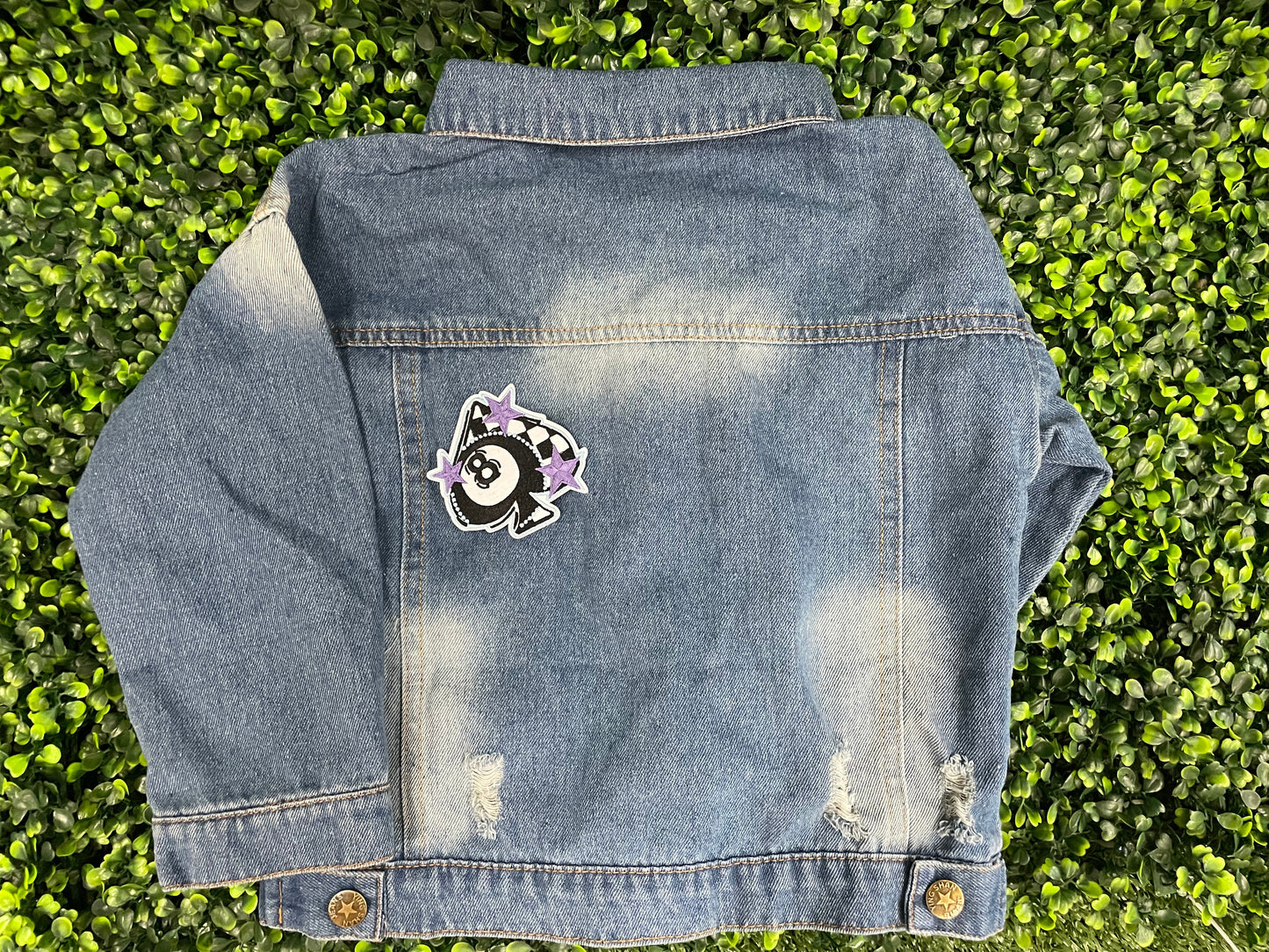 Spade 8 Ball Checkered Embroidered Patch