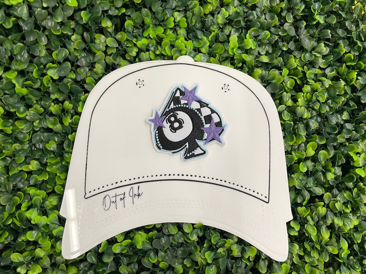 Spade 8 Ball Checkered Embroidered Patch
