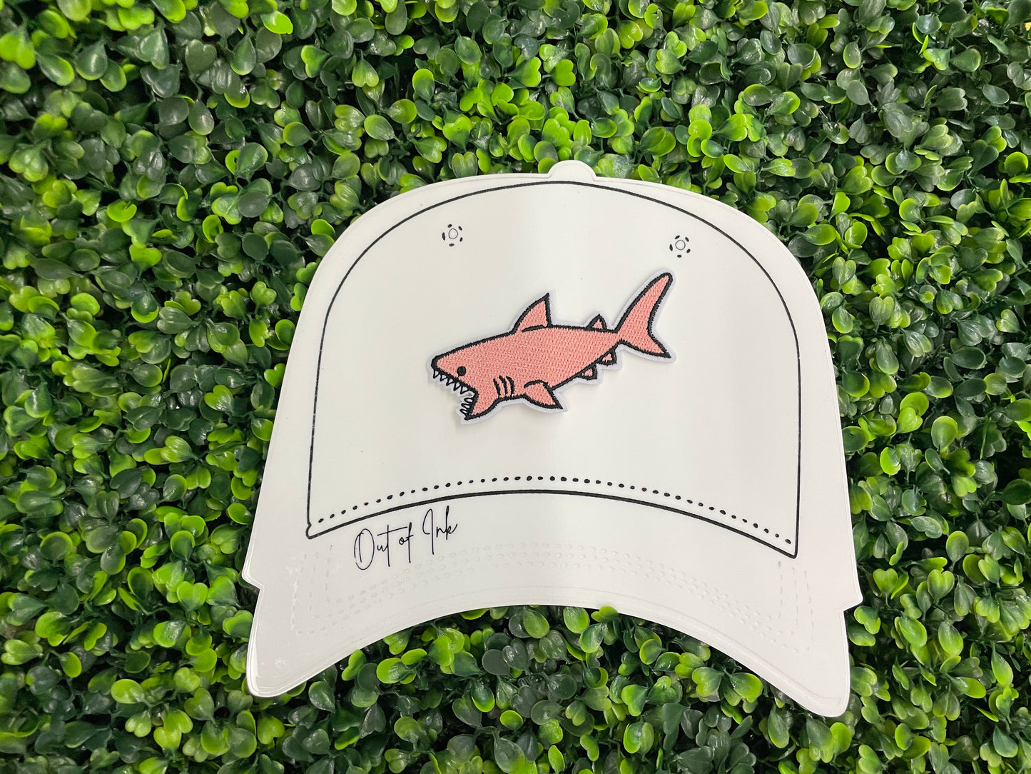 Pink Shark Embroidered Patch