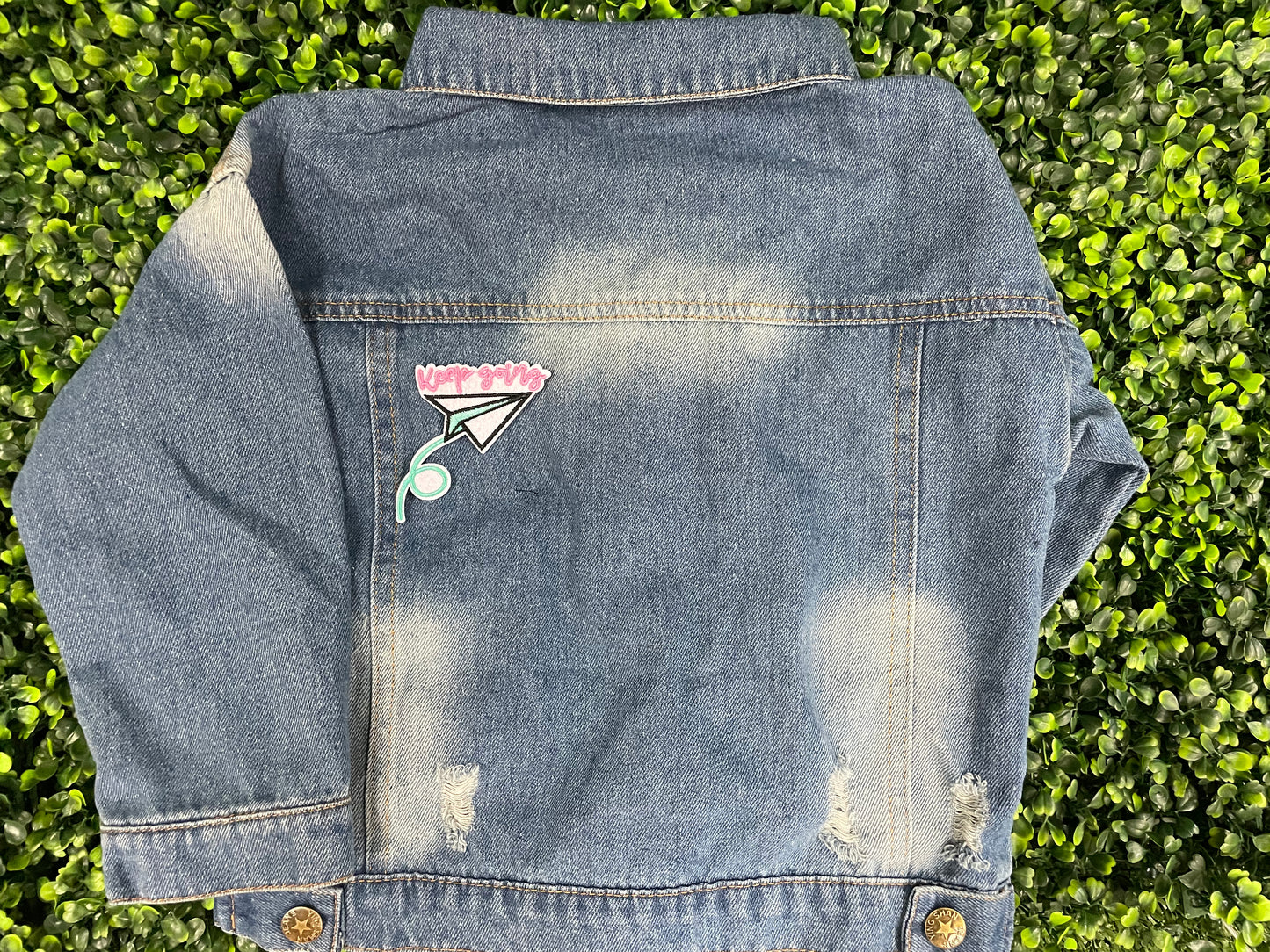Keep Going Paper Airplane Embroidered Patch