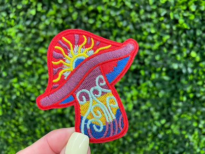 Colorful Mushroom Embroidered Patch