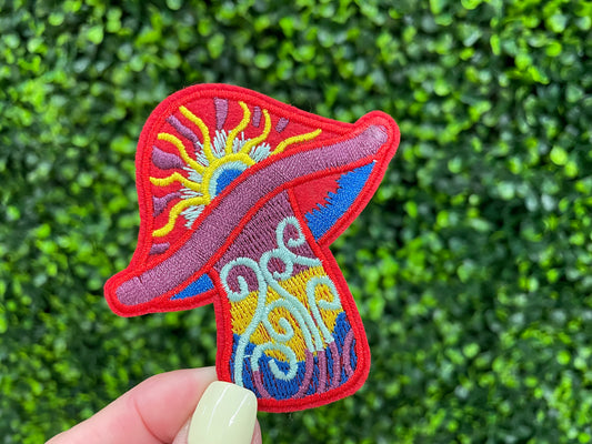 Colorful Mushroom Embroidered Patch