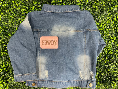 Pink & Brown "Howdy" Embroidered Patch