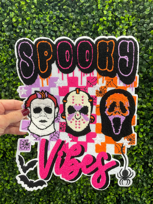 Spooky Vibes Embroidered Patch – Halloween Horror Edition