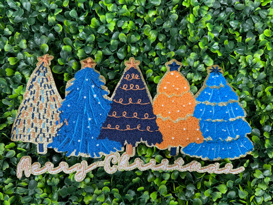 Merry Christmas Tree Chenille Patch