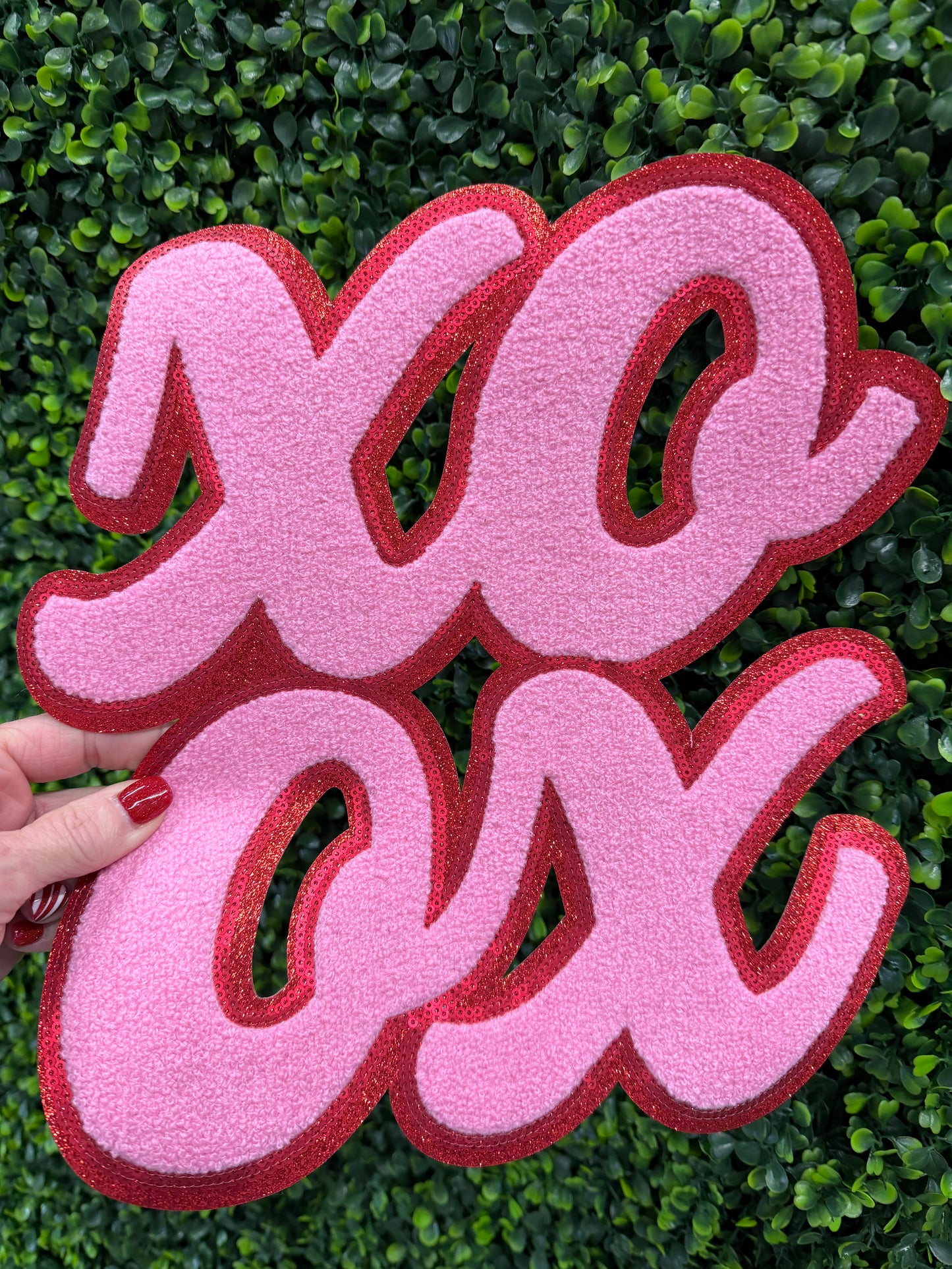 XO Chenille Sequins Patch